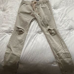 NEW 🚨PacSun Ripped Khaki Drop  Denim Jogger Pants